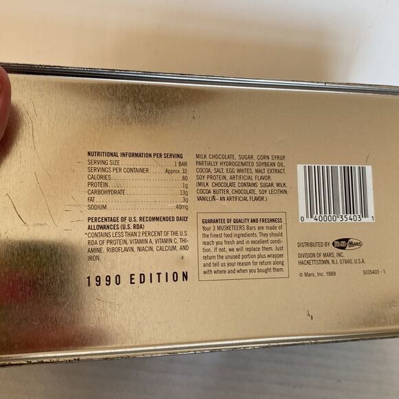 Vintage Tin Three Musketeers Candy School Locker Design Mars Inc. 1989 - Picture 4 of 16